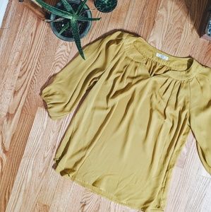 Mustard Sheer Flowy Top